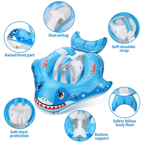 Baby Swimming Floater with Sunshade Canopy – Safe & Fun Water Float for Babies Teeny Pandas