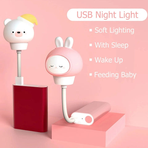Cute Cartoon USB LED Night Light for Kids