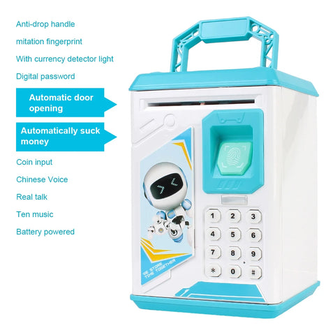 Fingerprint Piggy Bank – ATM-Style Money Box with Password & Music