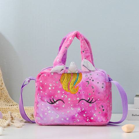 Plush Unicorn Crossbody Bag for Kids