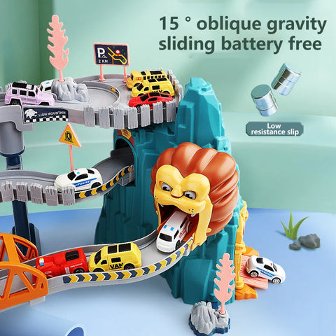Lion Theme Interactive Playset Mountain Adventure Race Track