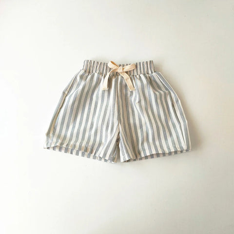 Children's Vintage Linen Cotton Stripe Pants – Casual & Stylish for Kids