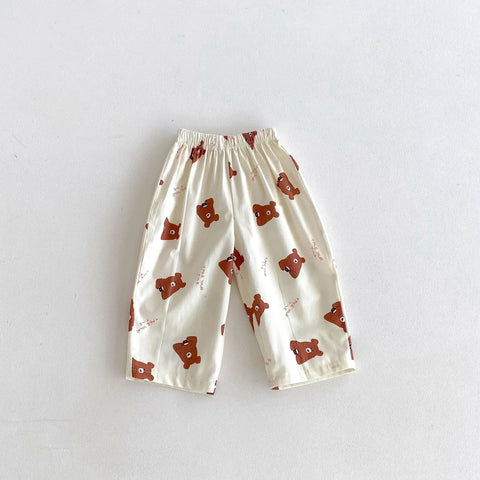 Cartoon Plaid Harem Pants for Kids - Summer Casual Loose Trousers