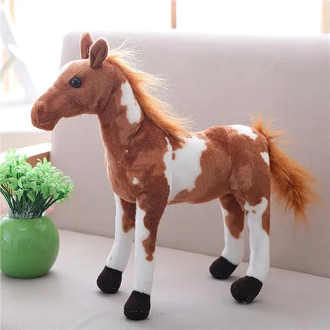 Horse and Zebra Simulation Plush Toy – Realistic Stuffed Animal Doll