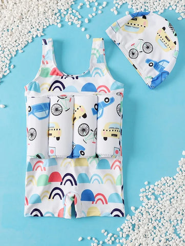 Kids White Floating Swimsuit