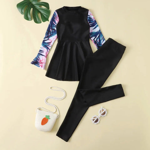 Modest Long Sleeve Swimwear with Skirt and Pants
