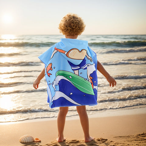 Hooded Beach Towel Cape for Kids