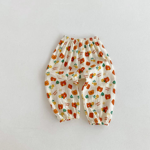 Anti-Mosquito Floral Harem Pants for Kids - Summer Loose Casual Trousers