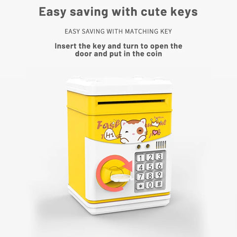 Cartoon Piggy Bank with Music & Stories – Mini ATM-Style Money Safe