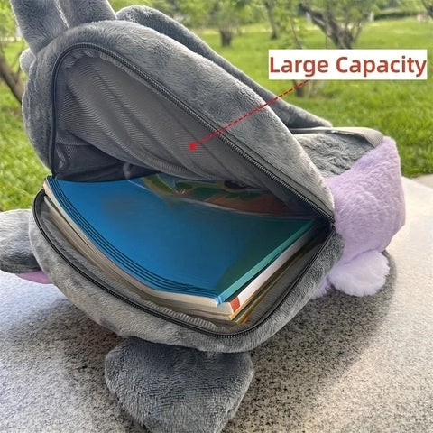 Cute Fluffy Plush Backpack for Girls – Cartoon Style and Large Capacity