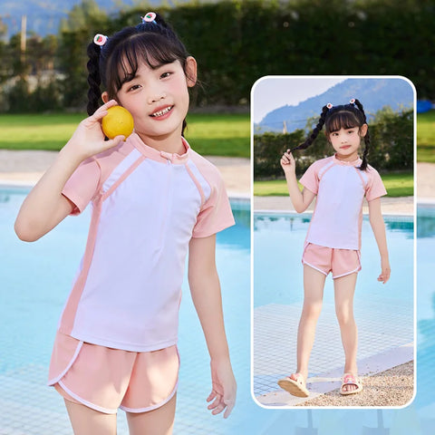 Double Layers Girls Two-Piece Swimwear