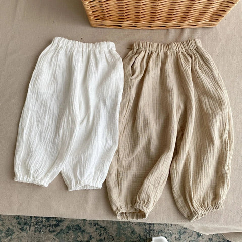 Summer Anti-Mosquito Harem Pants for Kids - Solid Color Loose Casual Trousers