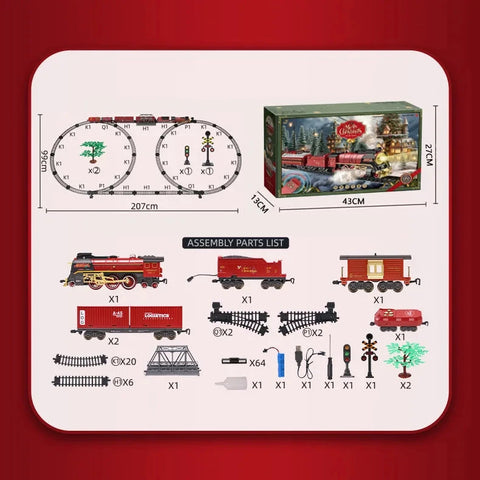 Christmas Series Remote Control Electric Steam Train Set with Lights
