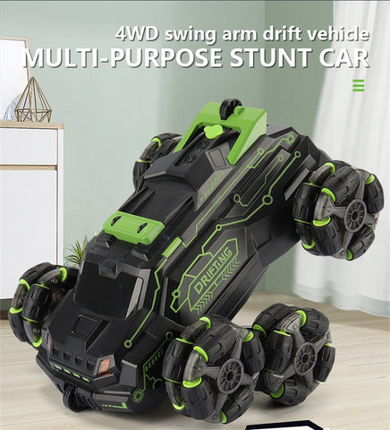6 Wheels Spray RC Stunt Car - 4WD Swing Arm Deformation Drift Vehicle