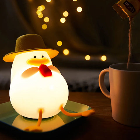 Duck Night Light - Rechargeable, Dimmable Silicone Lamp for Kids