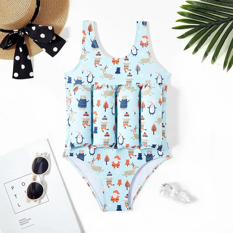Christmas Themed Floatation Swimsuit Safe & Fun Water Play! Teeny Pandas