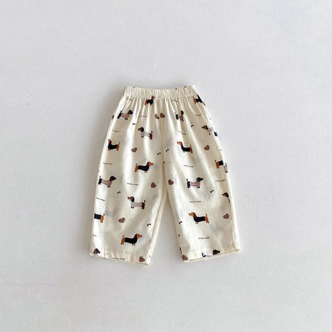 Cartoon Plaid Harem Pants for Kids - Summer Casual Loose Trousers