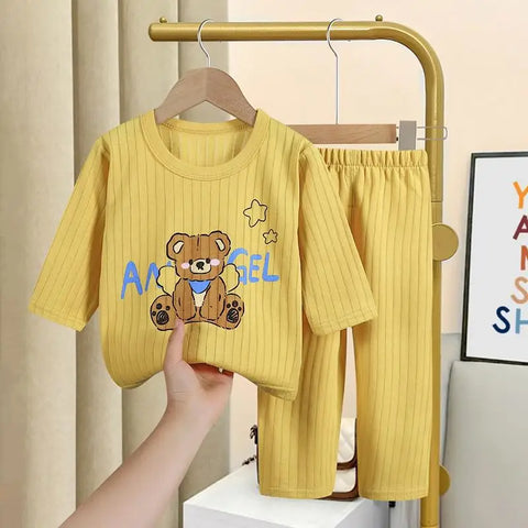 Autumn Casual Children Clothing Set – 2-Piece Pajamas for Kids