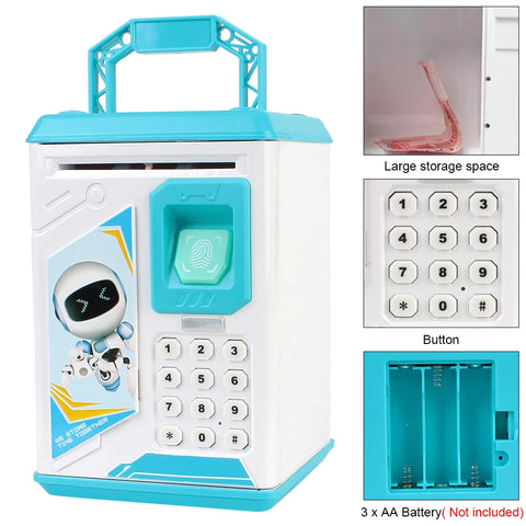 Fingerprint Piggy Bank – ATM-Style Money Box with Password & Music