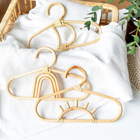 Eco-Friendly Kids Rattan Clothes Hanger - Non-toxic and Durable! Teeny Pandas