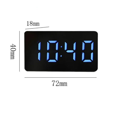Mirror Table Clock with LED Light for Kids