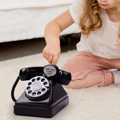 Phone Money Saving Box Sculpture – Retro Telephone Piggy Bank for Bedroom and Office Decor