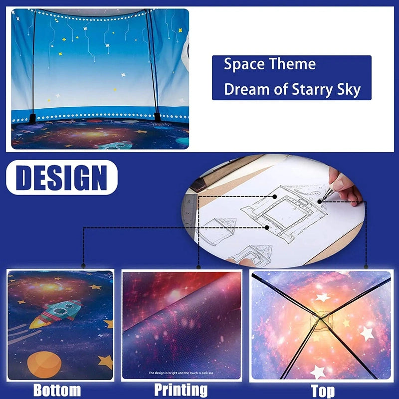 Rocket Ship Kids Tent – Pop-Up Space Adventure Playhouse for Boys & Girls Teeny Pandas