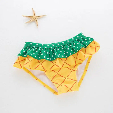 Girls 3-Piece Swimwear Set – Cute Strawberry & Pineapple Bikini