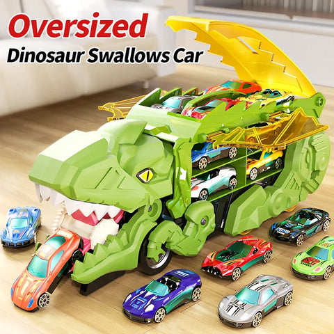 Oversized Dinosaur Swallowing Car Track