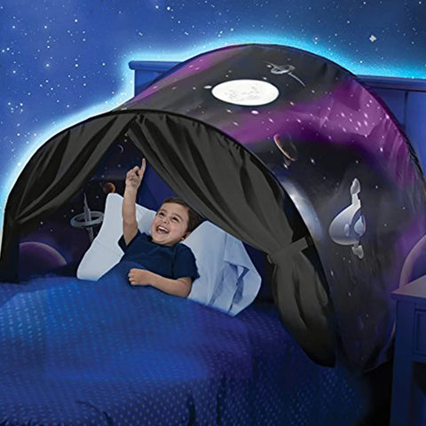 Kids Dream Overbed Tent – Cozy Sleep & Play Dome for Bedtime Fun Teeny Pandas