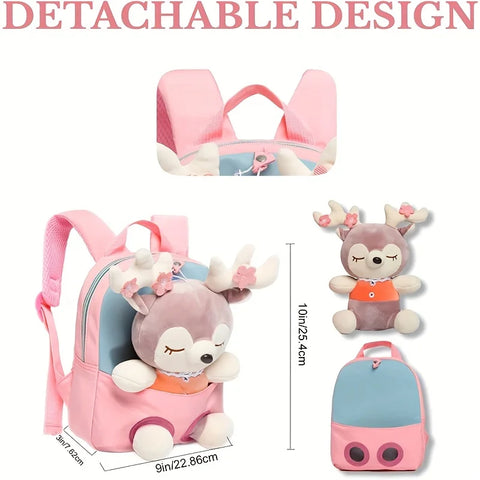Detachable Cartoon Plush Children's Backpack