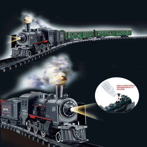 Electric Railway King Passenger Train Set – Realistic Steam Locomotive Playset