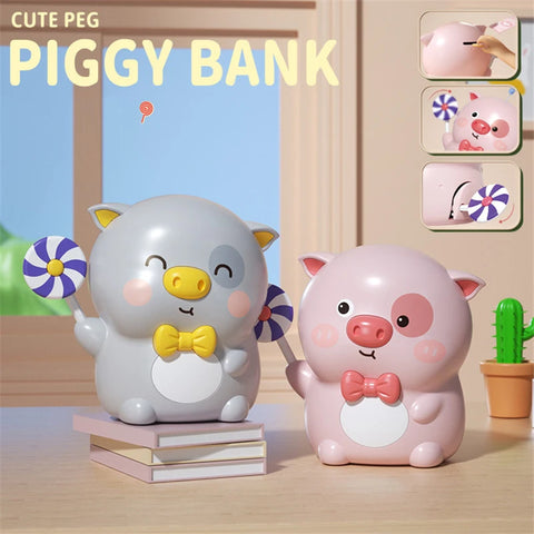 Cartoon Pig Piggy Bank – Coin Saving Jar for Kids