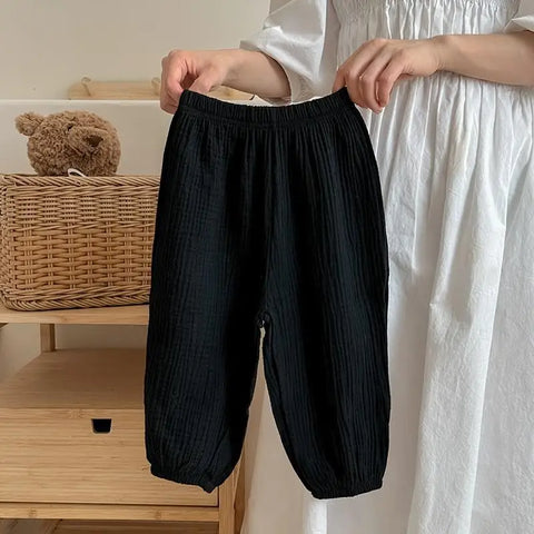 Solid Color Anti-Mosquito Pants for Kids - Summer Casual Bloomers
