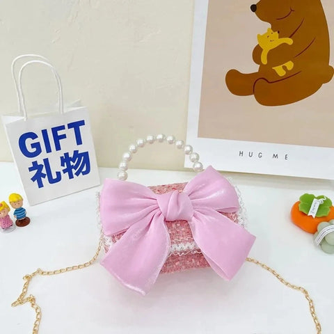 Little Princess Pearl Handheld Crossbody Bag for Girls