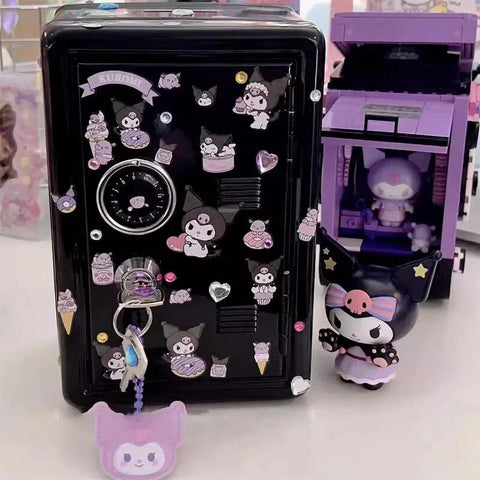 Kawaii Desktop Piggy Bank – Cute Cartoon Money Box with Lock and Stickers