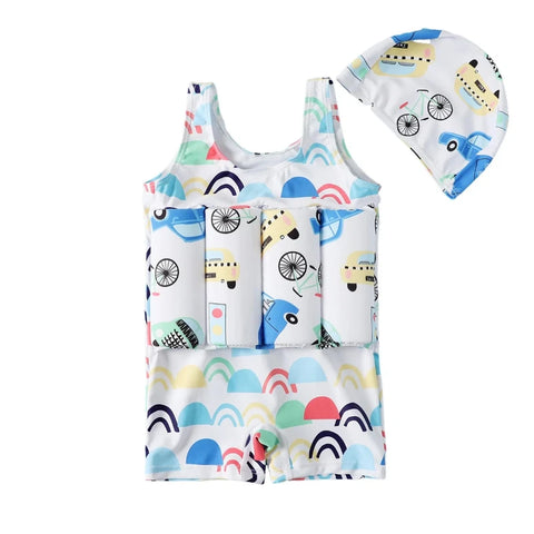 Kids White Floating Swimsuit