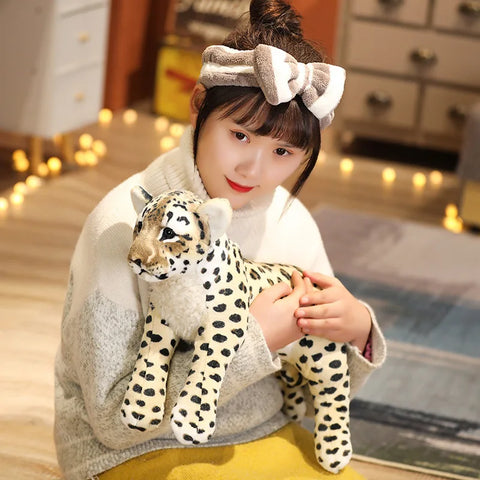 Lion, Tiger, Leopard Plush Toy - Cute Stuffed Soft Realistic Animal Decor Gift