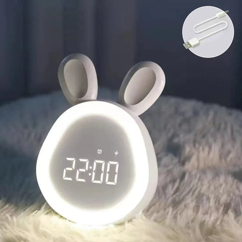 Cute Rabbit LED Digital Alarm Clock with Night Light
