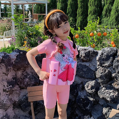 Pink Princess Floating Swimsuit for Kids