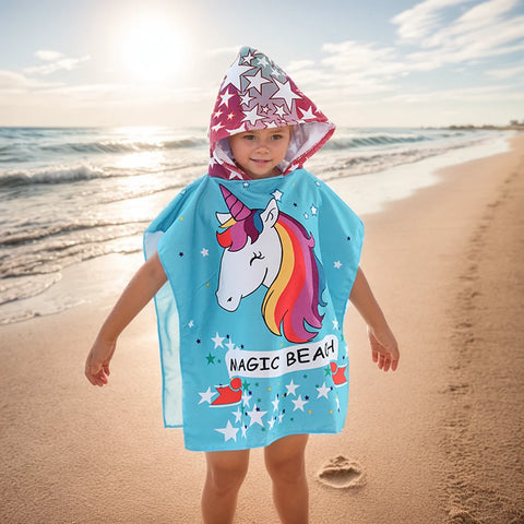 Hooded Beach Towel Cape for Kids