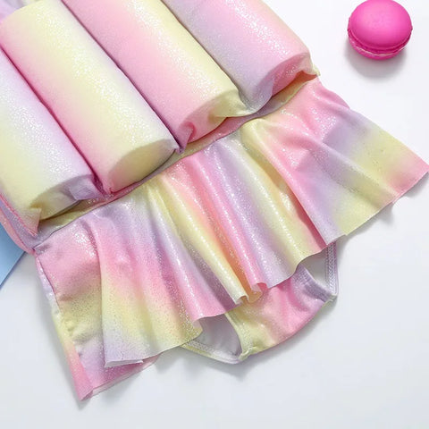 Rainbow Floating Swimsuit for Girls - Quick-Drying