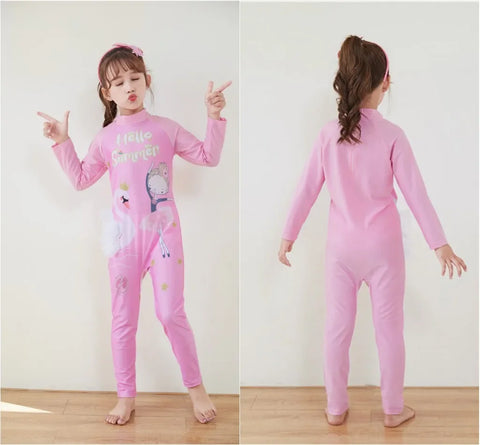 Kids Wetsuit Long Sleeve Surfing Suit with Cap