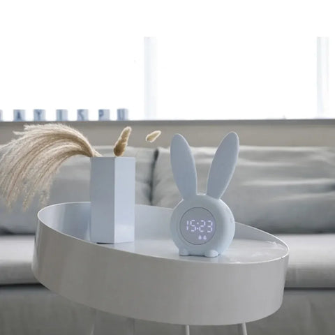 Cute Bunny Ears LED Silent Digital Alarm Clock - Perfect Bedroom Decoration