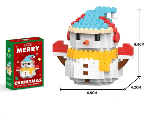 Christmas Holiday Snowman Building Blocks Set - Educational Toy for Children!
