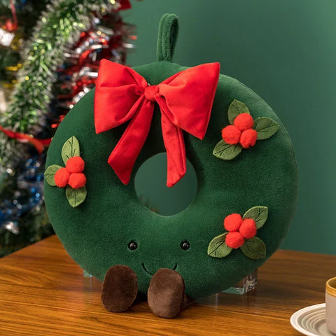 Christmas Gingerbread Plush Pillow – Festive Stuffed Cookie & Cabin Plushie