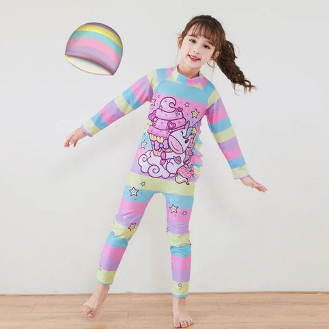 Kids Wetsuit Long Sleeve Surfing Suit with Cap