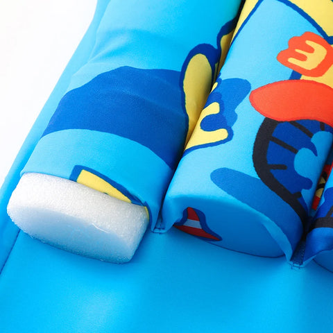 Short Sleeves Floating Swimwear With Cap