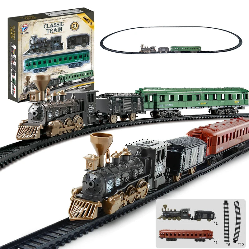 Classic Retro Electric Train Set with Tracks Teeny Pandas