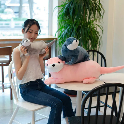 Lovely Otter Plush Toy – Realistic Stuffed Wild Animal Doll